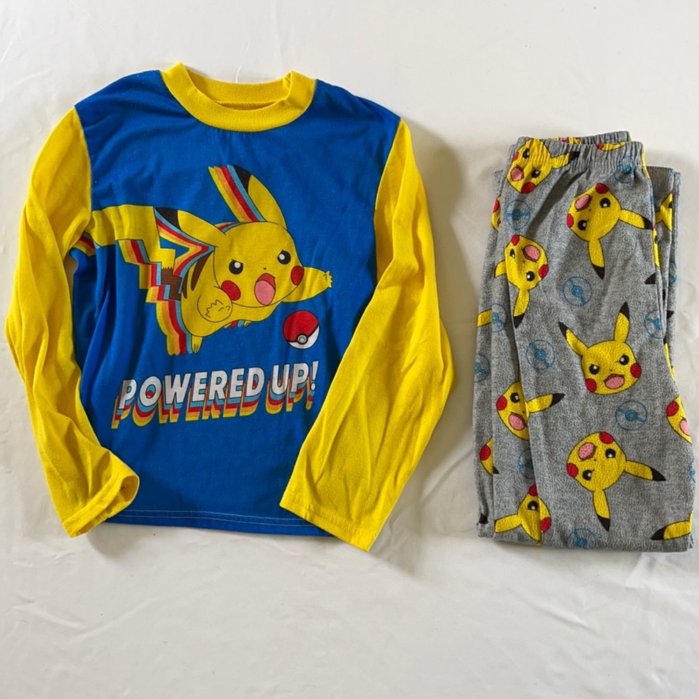 Pokémon Pikachu Pajama Set Blue Yellow Gray 10